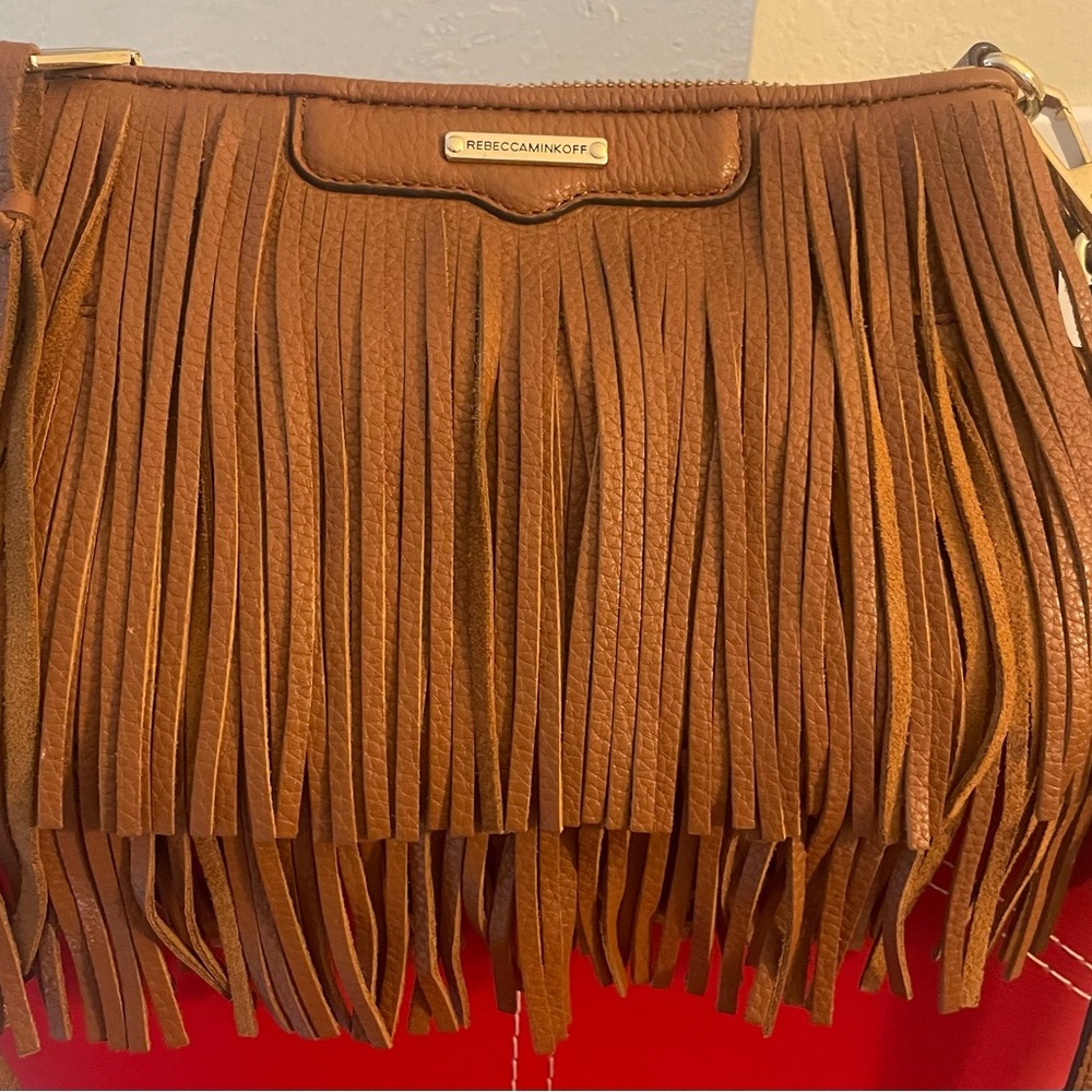 Rebeca Minkoff brown leather tassel crossbody